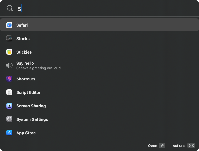 One query, one list: applications and a plugin ranked together
